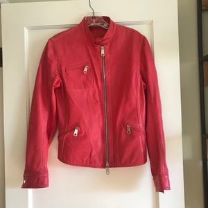 Jil Sander leather moto jacket